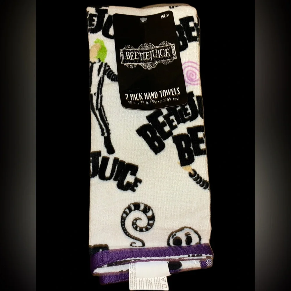 Beetlejuice Beetlejuice Beetlejuice 2 pk kitchen hand towels NEW